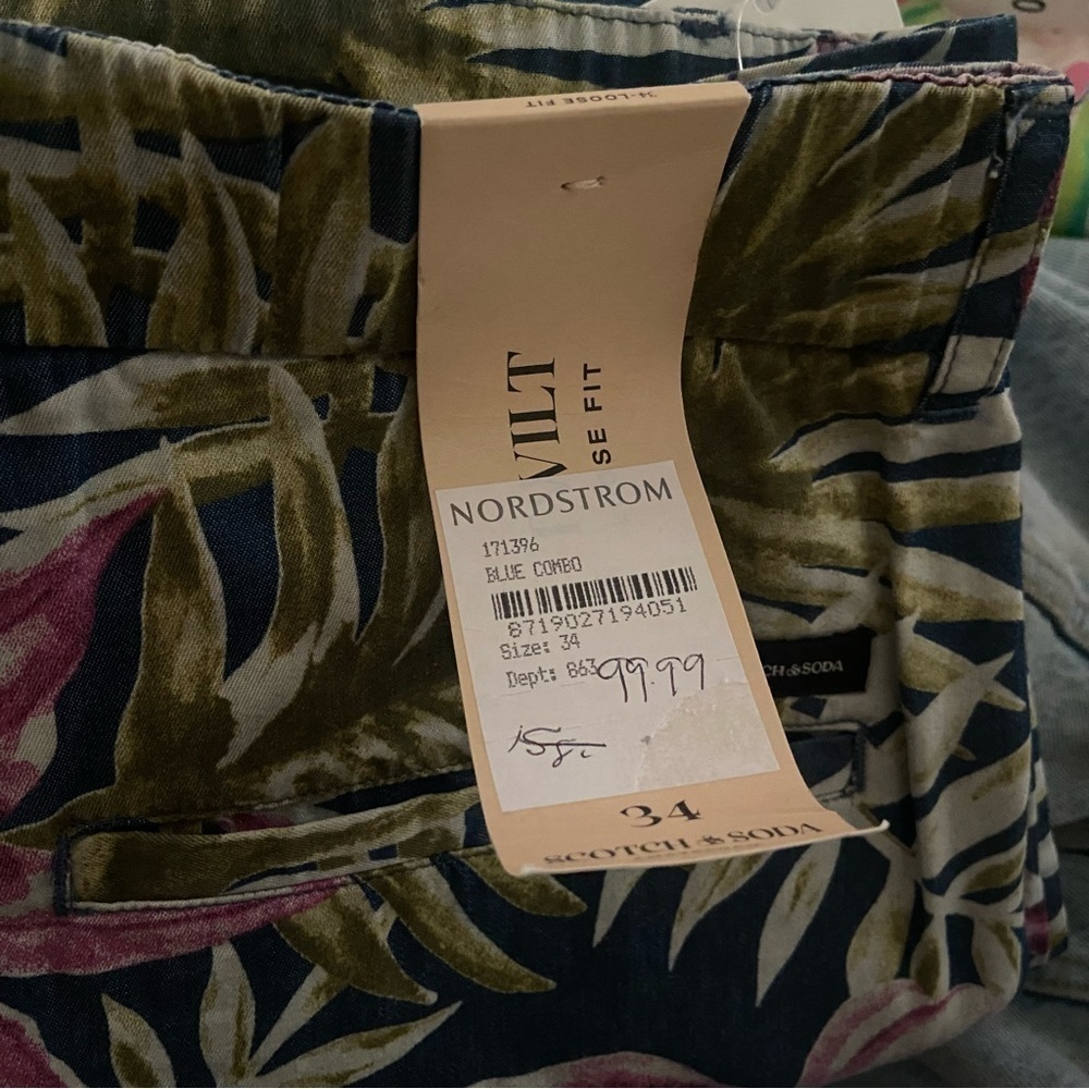 New! Scotch & Soda Twilt loose fit Hawaiian floral shorts nwt 28727 - Picture 9 of 11